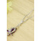 Mode lila eingelegten Diamant Insekt Silber Halskette & Anhänger - Seite 4