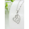 Heart-shaped Frauen kurze Intarsien Diamant Halskette & Anhänger Silber - Seite 2