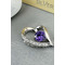 lila Silber Herzform eingelegten Diamanten Schmuck Frauen Halskette & Anhänger - Seite 1