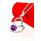 Frauen lila Crystal Heart-shaped Silber Halskette & Anhänger - Seite 2