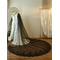 Schwarzer Brautschleier für die Hochzeit, Spitzen-Paillettenschleier, 3 Meter langer Brautschleier - Seite 2