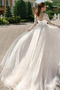 Einfach Tüll A Linie Draussen Natürliche Taille Lange Ärmel Brautkleid - Seite 2