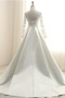 Juwel Lange Strand Bow Illusionshülsen Satiniert Hochzeitskleid - Seite 2