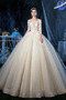 Luxuriös Illusionshülsen Schnüren Drapiert Ärmellos Hochzeitskleid - Seite 1