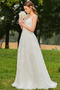 Spitze Natürliche Taille Ärmellos A Linie V-Ausschnitt Hochzeitskleid - Seite 2