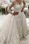 Lange Ärmel Klassisch Spitzenüberlagerung Winter Hochzeitskleid - Seite 1