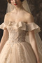 A Linie Sternenklar Lange Trichter Satin Natürliche Taille Hochzeitskleid - Seite 4