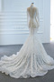Meerjungfrau Schnüren Fegen zug Sexy Illusionshülsen Hochzeitskleid - Seite 6