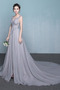Ärmellos V-Ausschnitt Elegante Natürliche Taille Brautjungfernkleid - Seite 3