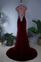 Natürliche Taille Velvet Juwel akzentuiertes Mieder Lange Abendkleid - Seite 8