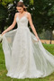 Spitze Natürliche Taille Ärmellos A Linie V-Ausschnitt Hochzeitskleid - Seite 1