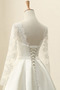 Juwel Lange Strand Bow Illusionshülsen Satiniert Hochzeitskleid - Seite 3