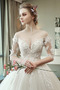 Natürliche Taille Winter Appliques Akzentuierte Rosette Luxuriöse Brautkleid - Seite 4