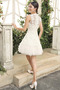 Kurz Draussen Sommer Kugel-Kleid Juwel Ärmellos Natürliche Taille Brautkleid - Seite 2