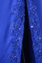 V-Ausschnitt Natürliche Taille Übergröße Perlengürtel Blaue Abendkleid - Seite 5