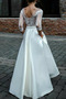 Satiniert Mitte zurück asymmetrische Natürliche Taille Hochzeitskleid - Seite 2