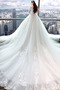 Lange Illusionshülsen Schnüren Satiniert Appliques Hochzeitskleid - Seite 2