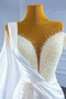 Lange Asymmetrisch Zierlich Perlen Schnüren Ärmellos Brautkleid - Seite 7