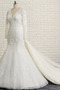 Elegante V-Ausschnitt Bodenlänge Frühling Illusionshülsen Hochzeitskleid - Seite 3
