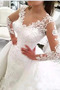 Lange Ärmel Klassisch Spitzenüberlagerung Winter Hochzeitskleid - Seite 3