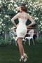 Natürliche Taille Fegen zug V-Ausschnitt Elegante Winter Brautkleid - Seite 7
