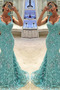 Meerjungfrau Frenal Dünn Natürliche Taille Spitzenüberlagerung Abendkleid - Seite 1