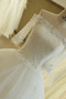 Natürliche Taille 3/4 Länge Ärmel Perlen Birne Hochzeitskleid - Seite 4