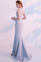 Ärmellos Juwel Natürliche Taille Spitzenüberlagerung Meerjungfrau Abendkleid - Seite 2