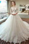 Natürliche Taille Winter Appliques Akzentuierte Rosette Luxuriöse Brautkleid - Seite 1