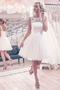 Einfach Swing Draussen Knie-Länge Drapiert Sommer Brautkleid - Seite 1