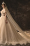 A Linie Sternenklar Lange Trichter Satin Natürliche Taille Hochzeitskleid - Seite 3