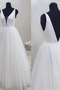 Ärmellos Fegen zug V-Ausschnitt Draussen Frenal Hochzeitskleid - Seite 2
