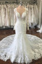 Meerjungfrau Natürliche Taille Tiefer V-Ausschnitt Hochzeitskleid - Seite 4