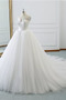 Schnüren Natürliche Taille Tüll Gekerbt einfache Hochzeitskleid - Seite 3