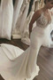 Spitzenüberlagerung V-Ausschnitt Romantisch Lange Brautkleid - Seite 1