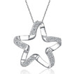 Schlüsselbein Frauen Silber fünf-Spitzen Stern eingelegten Diamant Halskette & Anhänger