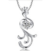 Eingelegten Diamant Silber Frauen Mode Pfau Halskette & Anhänger