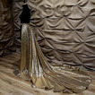 Pailletten Zugrock abnehmbarer Rockzug Goldkleid Braut abnehmbarer Rock Hochzeitskleid benutzerdefinierte Größe