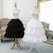 Lolita Puffy Petticoat, Cosplay verstellbarer Reifen, 3-lagiger Petticoat mit Spitzenkante, verstellbare Länge