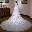 Braut langer Schwanz Hochzeitsschleier Kopfbedeckung weiß glänzender Sternenhimmel Schleier