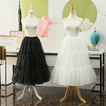 Schwarzer Organza-Petticoat, Cosplay-Partykleid-Petticoat, Lolita-Petticoat, Ballett-Tutu-Rock, langer Unterrock, Länge 80 cm
