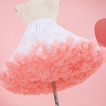 Rosa elastischer Taillen-Petticoat aus geschwollenem Tüll, Prinzessinnen-Ballett-Tanz-Pettiskirts Lolita Cosplay, Regenbogenwolke, kurzer Tutu-Rock 45 cm