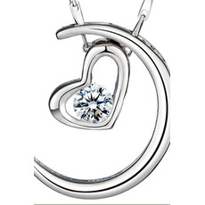 Plating Heart-shaped Dekoration heißer Verkauf & Anhänger Halskette Silber