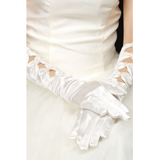 Warm Satin Volle finger Herbst Geeignete Weiß Hochzeit Handschuhe