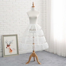 Weißer Spitzenpetticoat, längenverstellbarer Unterrock, Cosplay Partykleid Petticoat, Lolita Petticoat