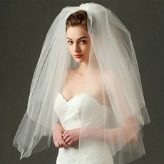 Hochzeitskleid einfacher Schleier harter Netzpufferschleier kurzer Hochzeitsschleier