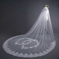 Spitzenhochzeitsschleier Braut nachgestellter Schleier 3 Meter lang Hochzeitszubehör Fabrikgroßverkauf