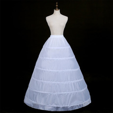 Elastischer Petticoat mit sechs Stahlringen in der Taille, schwarz-weißer Hochzeitskleid-Petticoat