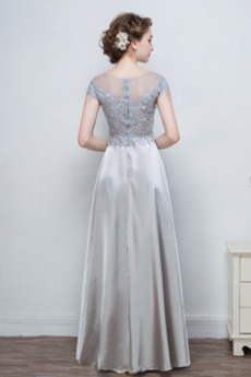 Natürliche Taille Kurze Ärmel A Linie Luxuriöse Brautjungfer Kleid