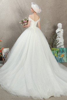 Tüll Sanduhr Schnüren einfache Natürliche Taille Hochzeitskleid